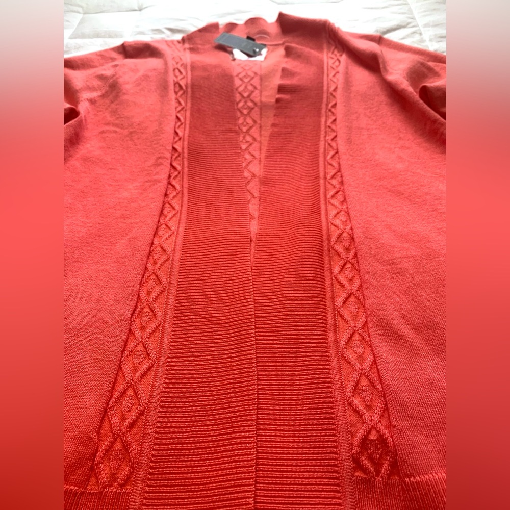 NWT Coral / Salmon Knit Cardigan by Lety & Me